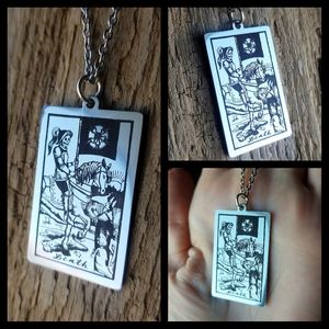 🖤 Death Stainless Tarot Card Necklace